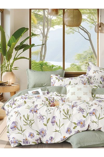 Donetella Printed Duvet Cover Set 6-Pcs – King Size 220x240 cm, Microfiber Fabric, No Filler Inside