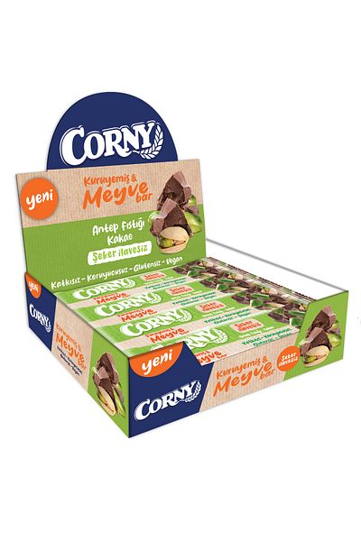 CORNY Nut Fruit Bar Pistachio Cocoa Pack of 12 - 35 Gr