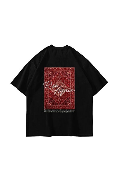 Tarzsokak Rise Again Imprimat Oversize Unisex Negru