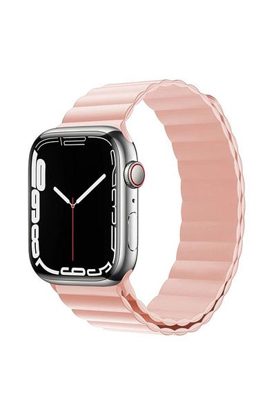 REDz Accessories Magnetic Silicone Strap For Apple Watch, Silicone Loop, Pink - 44/45/46/49 Mm