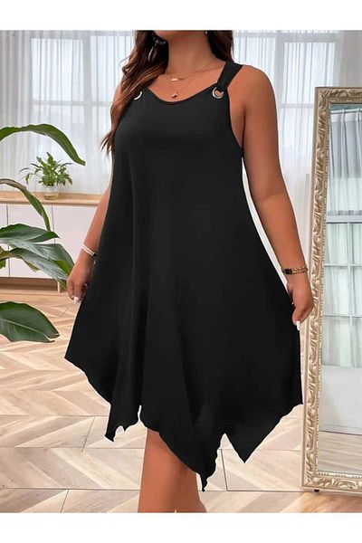 Kokosh moda Rochie de damă cu ochi de pasăre, cu croiala asimetrică, mărime mare