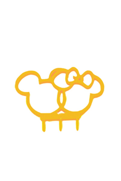 OEM Decoratiune topper tort copii, Mickey&Minnie, galben 11 x 15 cm