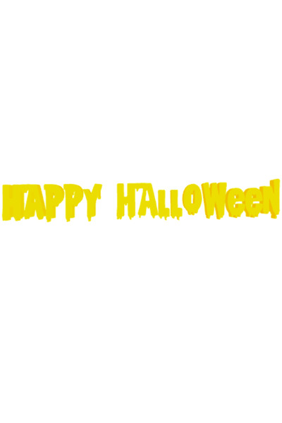 OEM Decoratiune "HAPPY HALOWEEN" litere rebele 19 x 3 cm galben
