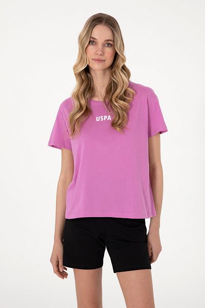 U.S. Polo Assn. Women's Fuchsia Crew Neck T-Shirt 50305824-Vr023