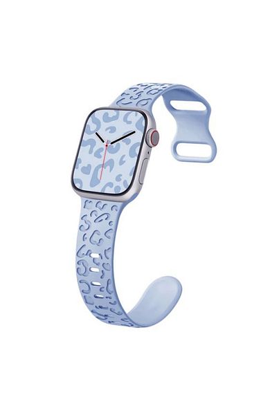 REDz Accessories Curea din silicon cu imprimeu 3D animal pentru Apple Watch, reglabilă, gravată, albastru Sierra - 38/40/41 mm