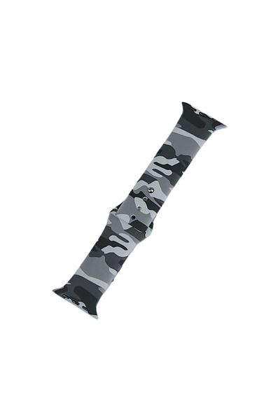 REDz Accessories Curea din silicon, imprimeu, armată, pentru Apple Watch, gri/negru - 38/40/41 mm