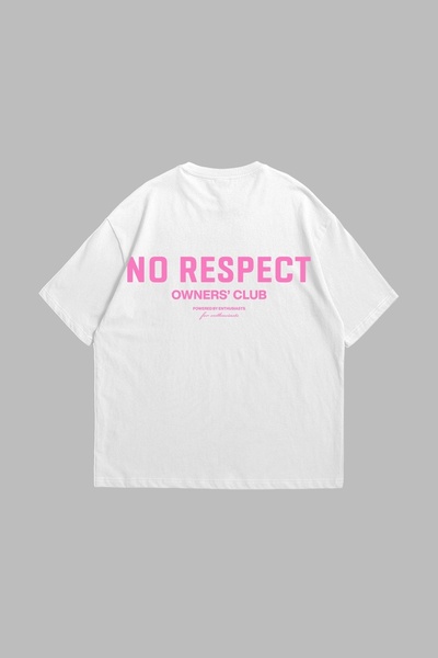 Tarzsokak No Respect Printed Oversize Unisex Alb
