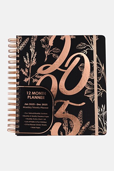 Votum Spiral Bound Journal 12 Month Planner 2025, Black