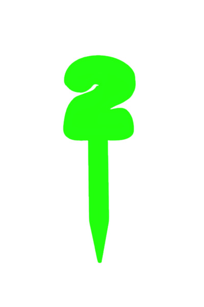 OEM Topper tort, "2", zi de nastere, aniversare,150 X 53 mm verde