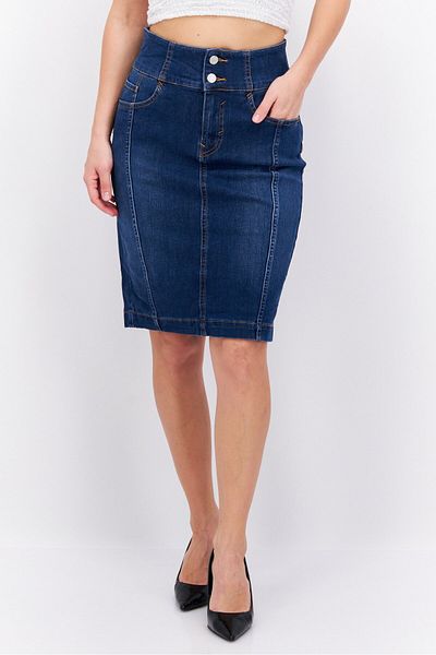 Esprit Women Washed Denim Mini Skirt, Navy