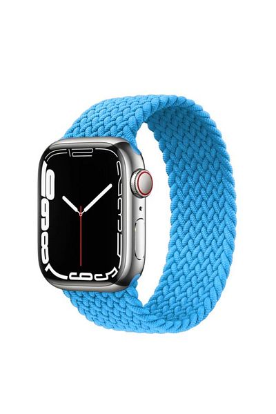 REDz Accessories Curea Solo Loop, compatibilă cu Apple Watch, elastică, albastru deschis - 44/45/46/49 mm, medie