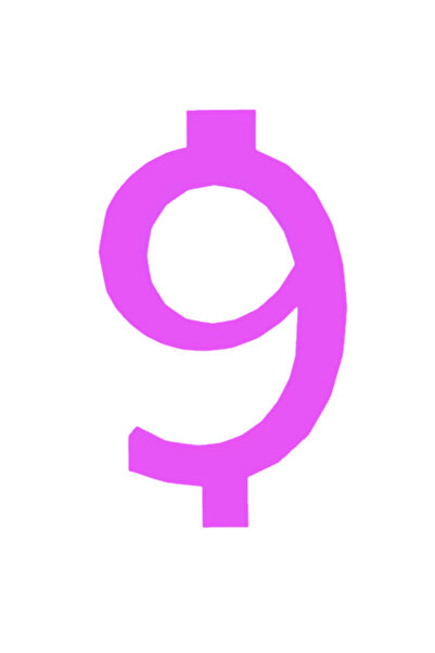 OEM Topper tort tip suport lumanare, "9", zi de nastere,100 X 60 mm mov deschis