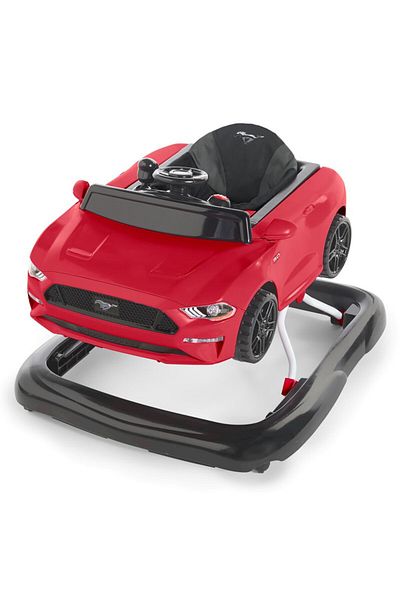Bright Starts Ford Mustang Walker – 4-in-1 Red Baby Walker with Lights & Sounds, 6–24 Months