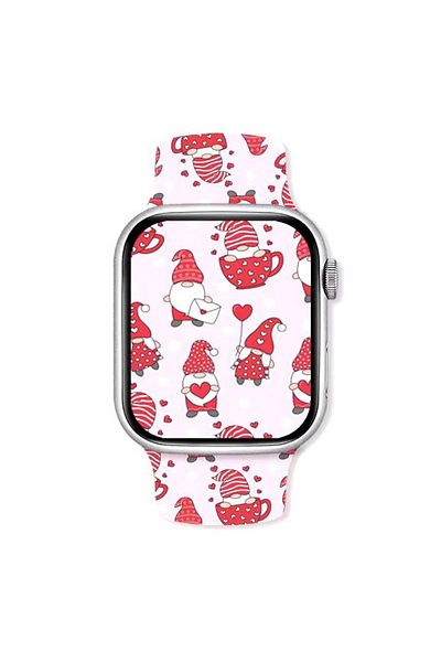 REDz Accessories Love Gnomes Strap, Sport, For Apple Watch, Christmas Design, Silicone, Pink - 38/40/41 Mm