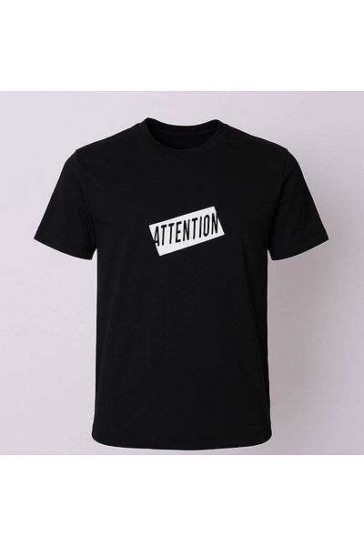 trender Attent!On Print Black Men's T-Shirt