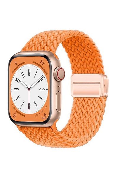 REDz Accessories Solo Loop Strap, Magnetic Closure, Compatible With Apple Watch, Adjustable, Orange - 44/45/46/49 Mm