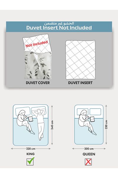 Donetella Printed Duvet Cover Set 6-Pcs – King Size 220x240 cm, Microfiber Fabric, No Filler Inside