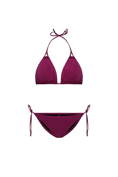AQUAVİVA Women's Plum Stella Halterneck Drawstring Triangle Bikini Set