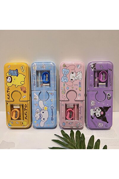 MJ TOYS Kawaii Sanrio Kuromi Metal Kalem Kutusu Kırtasiye Seti Cinnamoroll Kuromi Kalemlik Hediye Seti