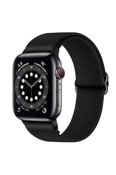 REDz Accessories Curea elastică, compatibilă cu Apple Watch, reglabilă, neagră - 38/40/41 mm