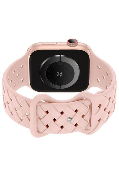 REDz Accessories Twisted Loop Strap For Apple Watch, Silicone, Adjustable, Sport, Pink - 44/45/46/49 Mm