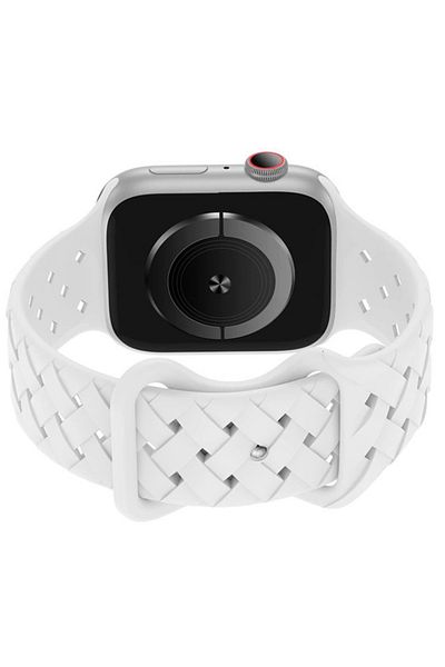 REDz Accessories Twisted Loop Strap For Apple Watch, Silicone, Adjustable, Sport, White - 44/45/46/49 Mm