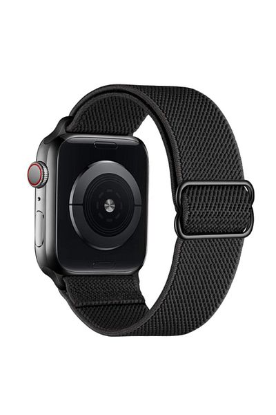 REDz Accessories Curea elastică, compatibilă cu Apple Watch, reglabilă, neagră - 38/40/41 mm