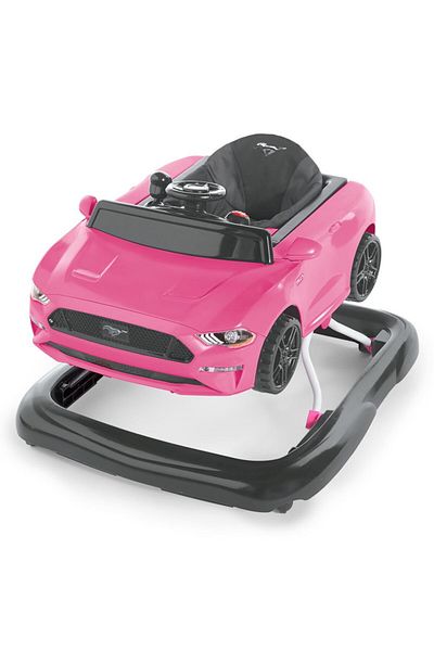 Bright Starts Ford Mustang Walker – 4-in-1 Pink Baby Walker with Lights & Sounds, 6–24 Months