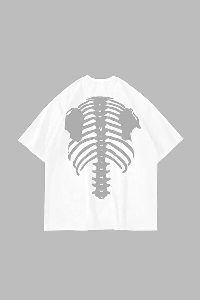 Tarzsokak Carcasă albă imprimată oversize unisex alb