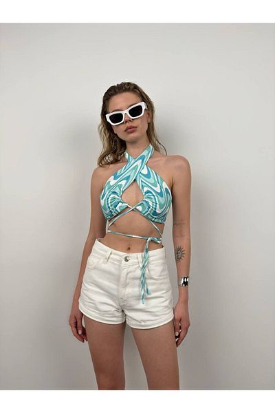 lovebox New Season Γυναικεία δεμένη μπλούζα με λεπτομέρεια 12515