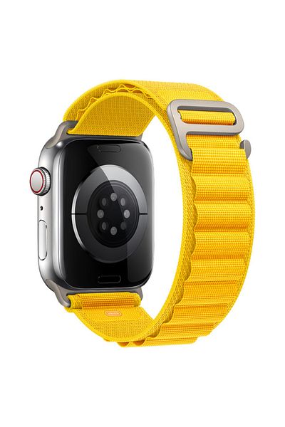 REDz Accessories Alpine Strap, Nylon, Compatible with Apple Watch, Adjustable, Yellow - 44/45/46/49 mm