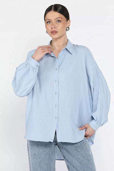 GÜLSELİ Cămașă de damă cu model în dungi albastru