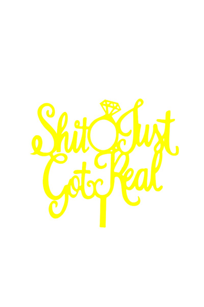 OEM Decoratiune topper tort, "JUST GOT REAL", petrecerea burlacitelor, viitoa...