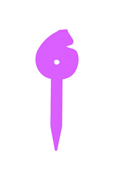 OEM Topper tort, "6", zi de nastere, aniversare,150 X 54 mm mov deschis