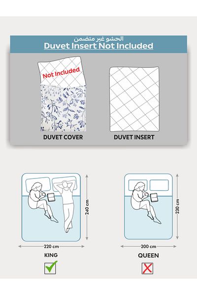 Donetella Printed Duvet Cover Set 6-Pcs – King Size 220x240 cm, Microfiber Fabric, No Filler Inside