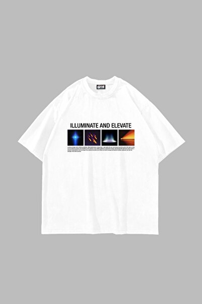 Tarzsokak Beyond Light Printed Oversize Unisex White