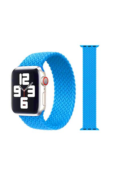 REDz Accessories Curea Solo Loop, compatibilă cu Apple Watch, elastică, albastru deschis - 44/45/46/49 mm, medie