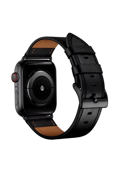 REDz Accessories Classic Charm Strap, For Apple Watch, Leather Effect, Classic Look, Adjustable, Black - 38/40/41 Mm
