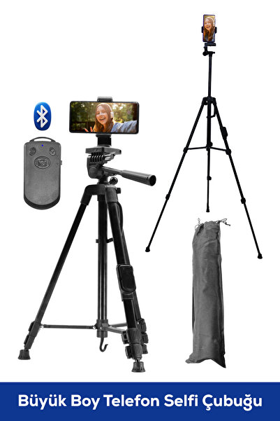 DEMPOWER Bluetooth Kumandalı Ayarlanabilir Tripod Telefon Tutucu