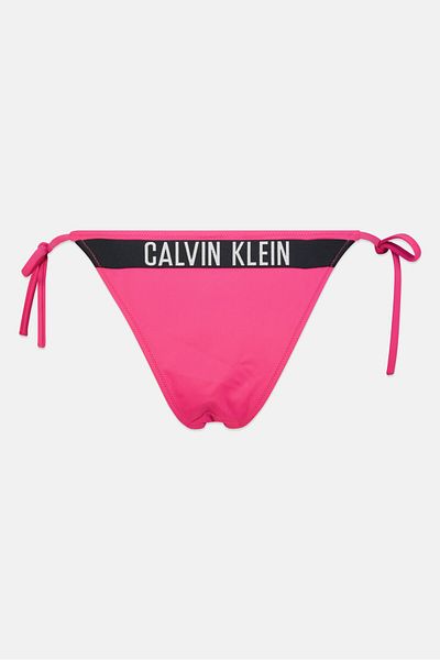 Calvin Klein Women Solid Tie Closure Bikini Bottom, Dark Pink