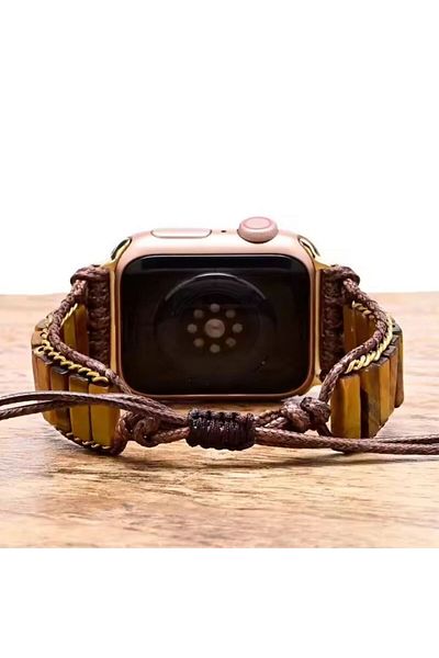 REDz Accessories Boho Vintage Strap For Apple Watch, Handmade, Adjustable, Brown - 38/40/41 Mm