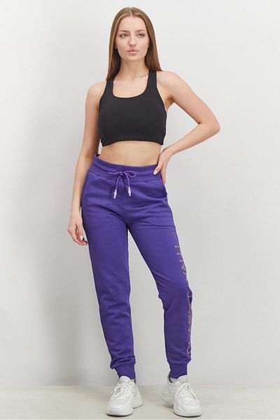Cavalli Class Women Regular Fit Drawstring Studded Print Pants, Violet