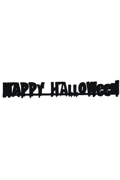 OEM Decoratiune "HAPPY HALOWEEN" dance of the spooky letters 19 x 3 cm negru