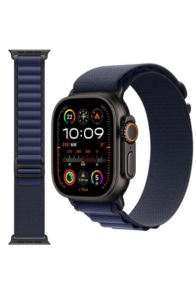 REDz Accessories Curea Alpine pentru Apple Watch, reglabilă și elastică, material textil, albastru marin - 44/45/46/49 mm