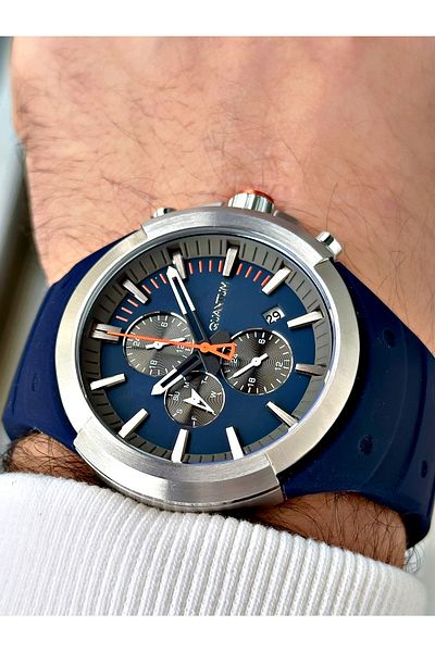 Quantum Function 10 Atm Waterproof 24 Months Guarantee Navy Blue Color Men's Wristwatch 1004.399Mr