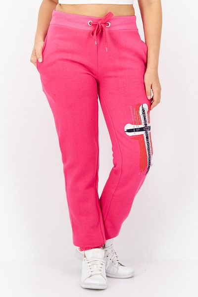 Geographical Norway Women Regular Fit Graphic Jogger Pant, Pink Combo
