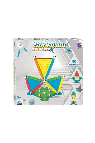 Supermag Magnetic Construction Toy Set, 3+ years, 40 pieces, Supermag