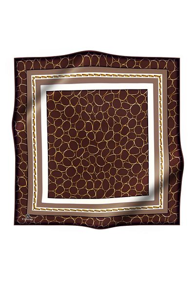 Vissona Γυναικείο Twill Μεταξωτό Κασκόλ Καφέ Μπεζ