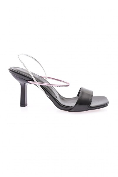 DGN Black Square Toe Strappy Women's Heeled Sandals - Multi 8153275