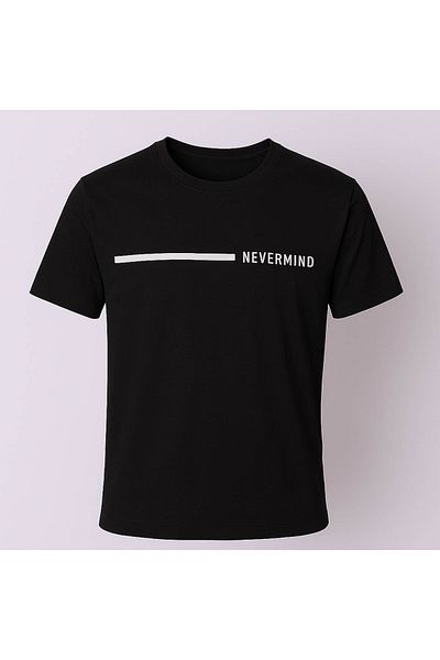 trender Never Mind Print Black Men's T-Shirt